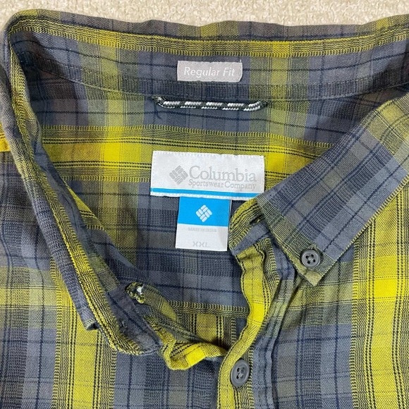 Lot of 2 Columbia Mens XXL Plaid Button Down Shirts Grey Green Regular Fit - Picture 11 of 14